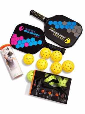 PICKLEBALL! 2 paddles, 14 balls (mix of new and used)